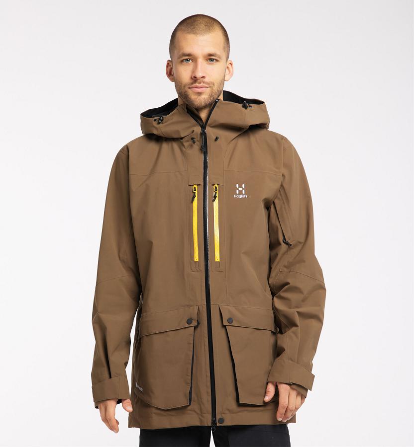 Haglöfs Mens Elation GTX Parka Brown New Zealand 54327EIHL
